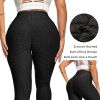 Women TIK Tok Leggings Bubble Textured Butt Lifting Yoga Pants Black Small