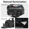 YSSOA Gym Bag for Women and Men; Waterproof Duffel Bag Shoes Compartment; Lightweight Carry; Black; 19 Inch