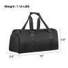 YSSOA Gym Bag for Women and Men; Waterproof Duffel Bag Shoes Compartment; Lightweight Carry; Black; 19 Inch