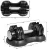 1PC Adjustable Dumbbell 25 lbs with Fast Automatic Adjustable and Weight Plate for Body Workout Home Gym; black RT