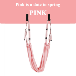 Adjustable Aerial Yoga Strap; Hammock Swing Stretching Strap; Anti-Gravity Inversion Pilates Hammock Belts For Gym Flexibility (Color: Pink)